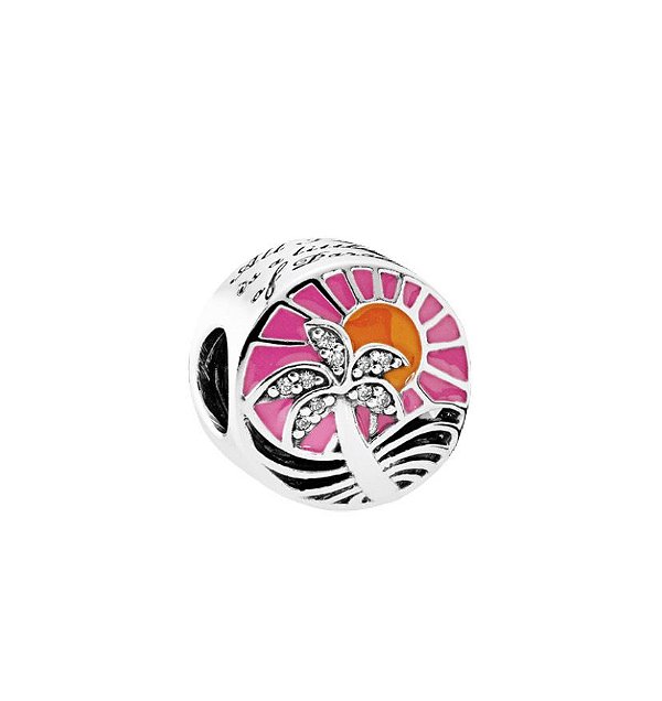 Berloque Separador Coqueiro Tropical Prata Legítima 925
