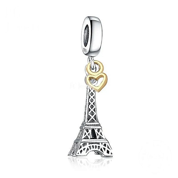 Berloque Pendente Torre Eiffel Paris Prata Legítima 925