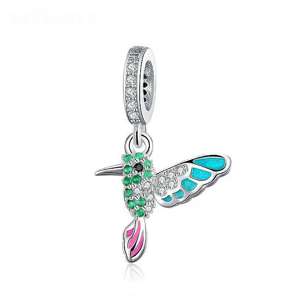 Berloque Beija-Flor Colibri Pendente Prata 925 Eternal Joias