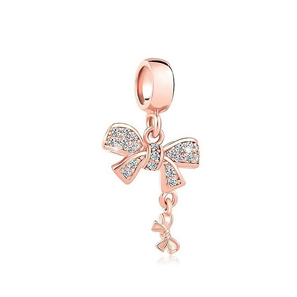 Berloque Pendente Lacinho Rosé Prata 925 Eternal Joais