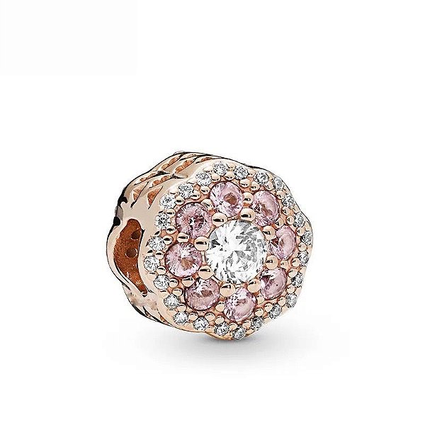 Berloque Flor Rosé Em Prata 925 Eternal Joias
