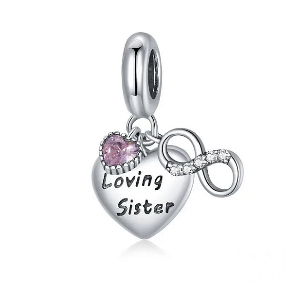 Berloque Loving Sister Em Prata Legítima 925 Eternal Joias