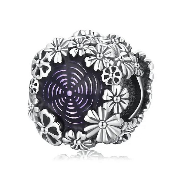 Berloque Floral Separador Prata Legítima 925 Eternal Joias