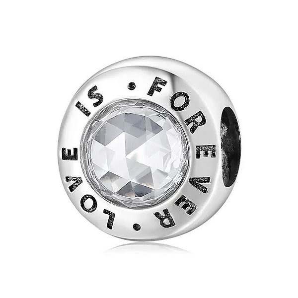Berloque Cristal Love Is Forever Em Prata 925 Eternal Joias