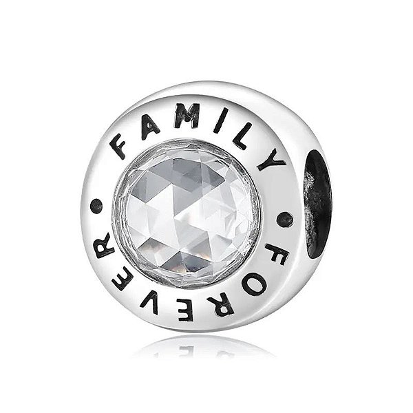 Berloque Cristal Family Forever Em Prata 925 Eternal Joias