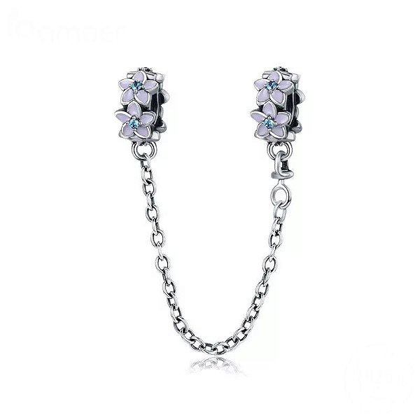 Corrente Segurança Stopper Floral Prata 925 Eternal Joias