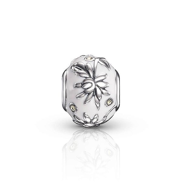 Berloque Separador Flor De Lotus Prata 925 Legitima Eternal