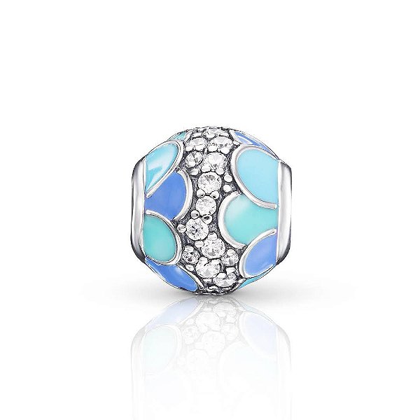Berloque Pave onda azul Prata 925 legitima Eternal Joias