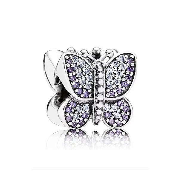 Berloque Borboleta lilas Garden Prata 925 Eternal joias