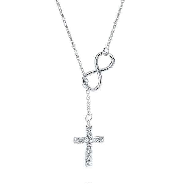 Colar Cruz e Infinito Em Prata Legítima 925 Eternal