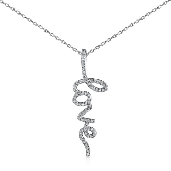 Colar Love Pendente Em Prata Legítima 925 Eternal Joias
