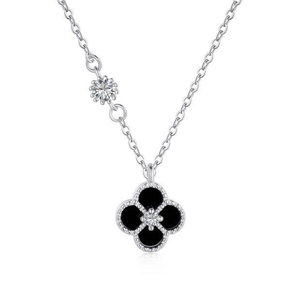 Colar Trevinho Preto Em Prata Legítima 925 Eternal Joias