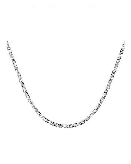 Colar Riviera Zircônias 2mm Em Prata Legítima 925 Eternal