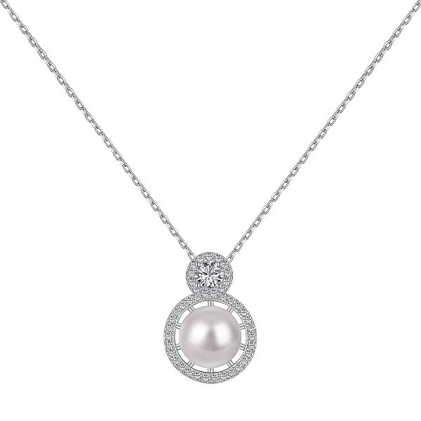 Colar Esfera Pérola Em Prata Legítima 925 Eternal