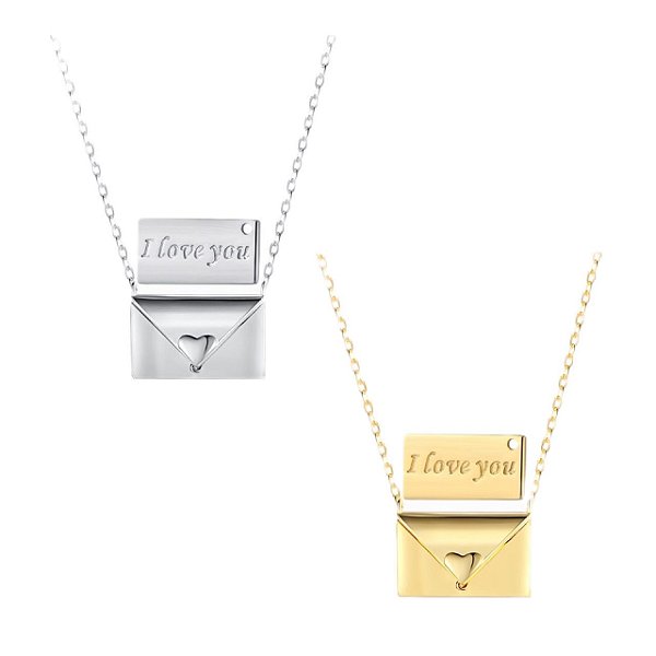 Colar Envelope I Love You Prata 925 Legítima Eternal Joias