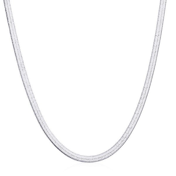 Colar Minimalista Fita Laminada Em Prata 925 Legítima