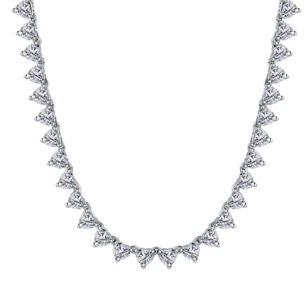 Choker Riviera Coracoes Fecho Gaveta Em Prata Legitima 925