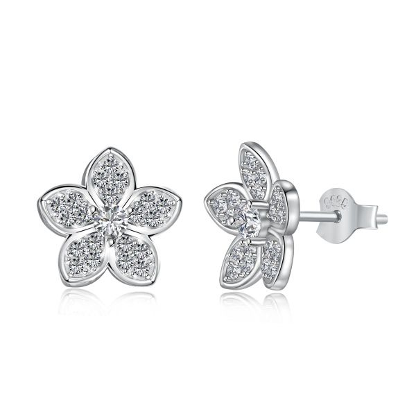 Brinco Flor Em Prata Legítima 925 Eternal Joias