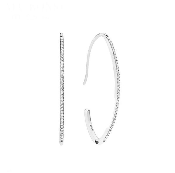 Brinco Argola Cravejada Prata 925 legitima Eternal