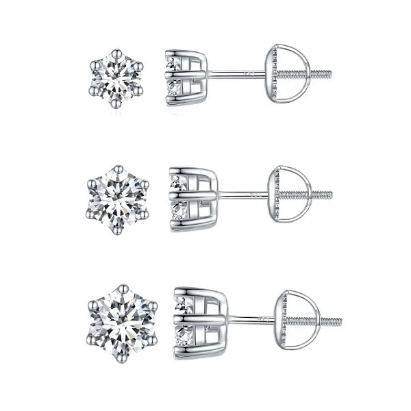 Brinco Ponto de Luz Tarraxa Baby Rosca Em Prata 925 Eternal