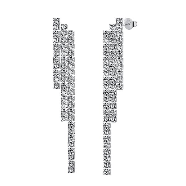 Brinco Cascata Prata Legítima 925 Eternal