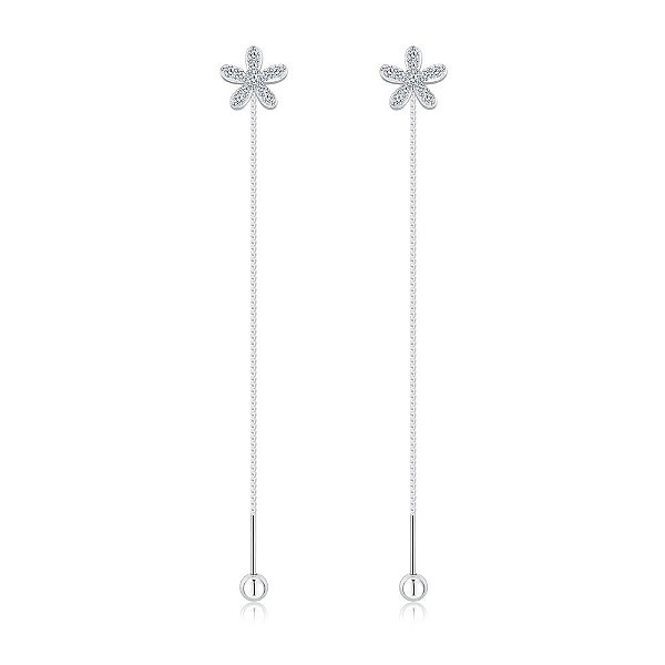 Brinco Fio Pendente Margarida Em Prata 925 Eternal Joias