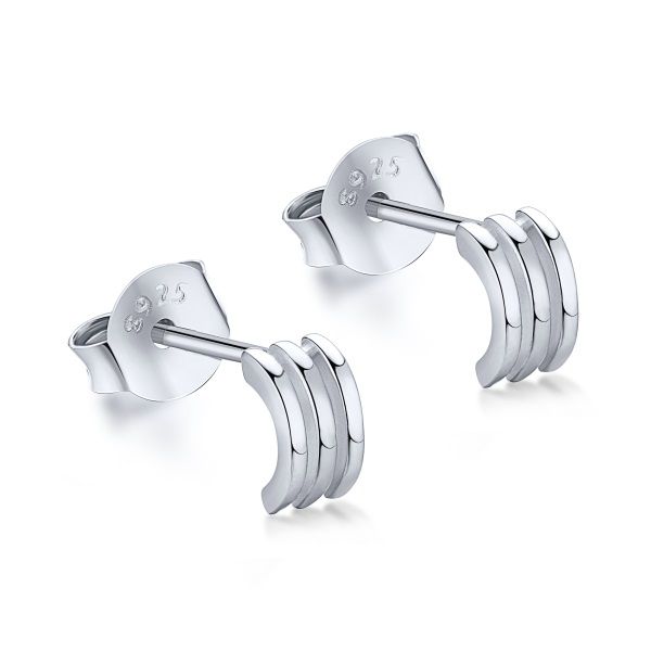 Brinco Pequeno Meia Argola Prata 925 Legitima Eternal Joias