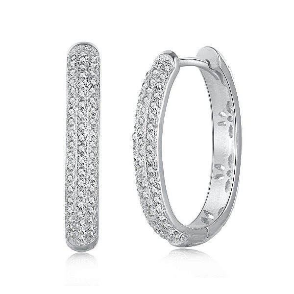 Brinco Argola Brilho Em Prata 925 Eternal Joias