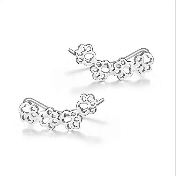 Brinco Ear Cuff Patinhas em Prata 925 Eternal Joias