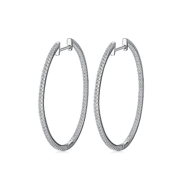 Brinco grande argola classica em prata 925 legitma