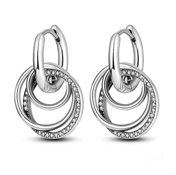 Brinco argola esferas em prata 925 legitima de lei