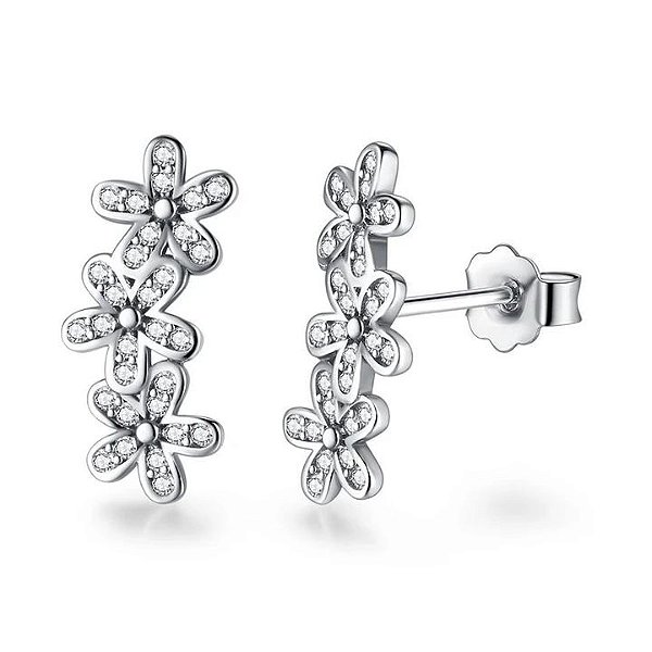 Brinco Margaridas Flor Da Pureza Em Prata 925 legitima