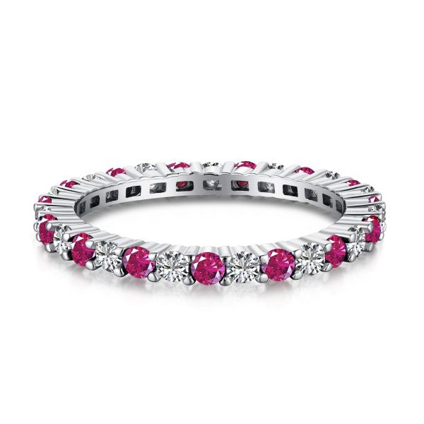 Anel Aparador Pink Em Prata Legítima 925 Eternal Joias