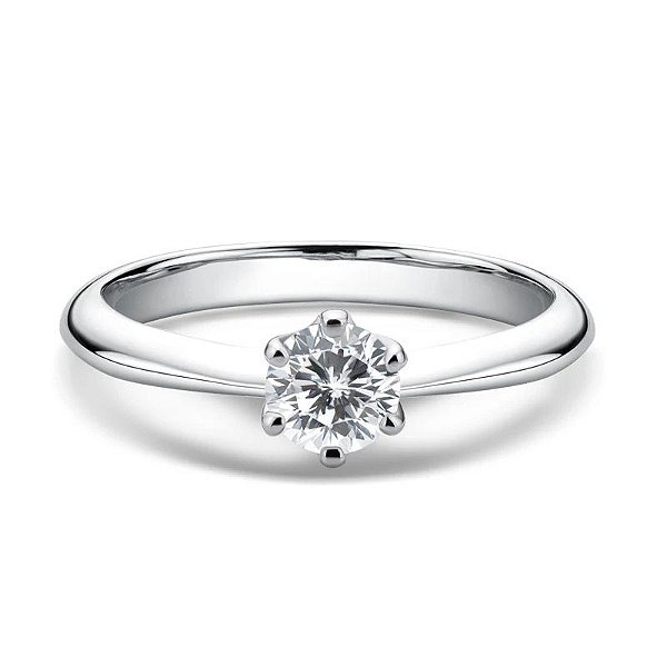 Anel Diamante Moissanite certificado GR 0.5 ct Prata 925
