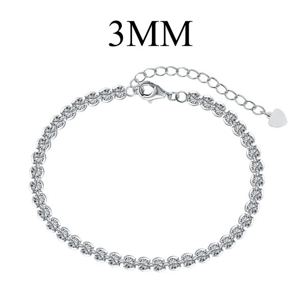 Pulseira Riviera Esferas 3mm Prata Legítima 925 Eternal