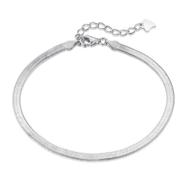 Pulseira laminada fita em prata 925 legítima