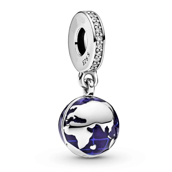Berloque Pendente Planeta Azul Prata Eternal Joias
