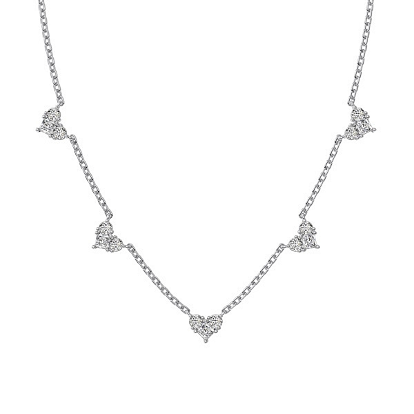 Colar Choker Corações Em Prata 925 Legitima