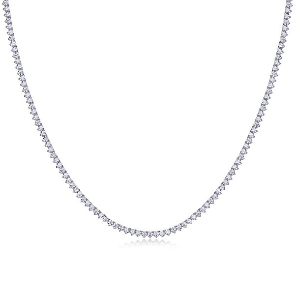 Colar Riviera 3mm Fecho Gaveta Pedras Moissanite Prata 925