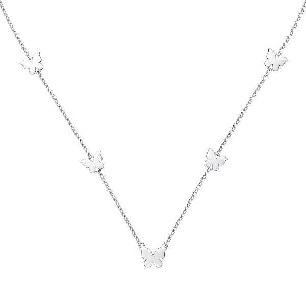 Colar Jardim das Borboletas Prata Legítima 925 Eternal Joias