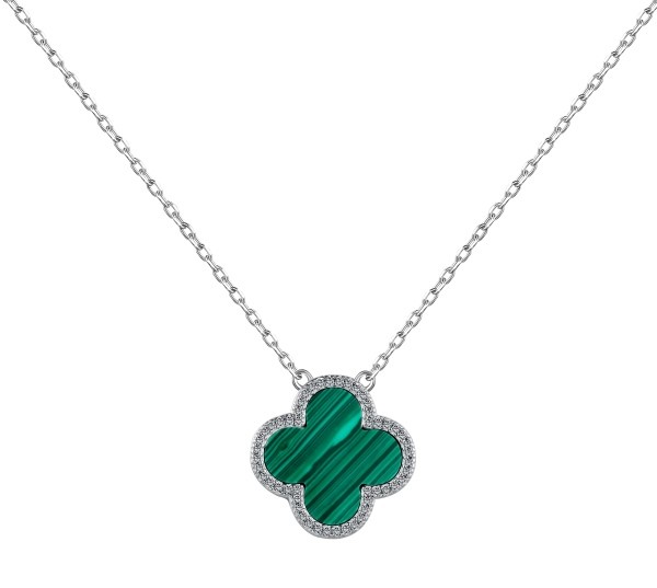 Colar Trevo Verde Em Prata Legítima 925 Eternal Joias