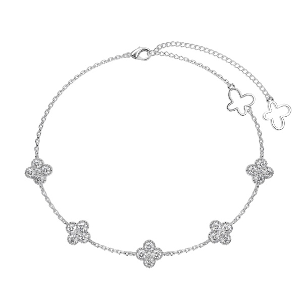Pulseira Trevinhos Em Prata Legítima 925 Eternal Joias
