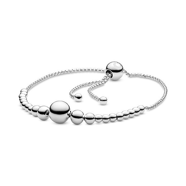 Pulseira Ajustável Esferas Prata Legítima 925 Eternal Joias