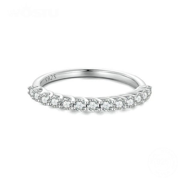 Aparador Diamante Moissanite certificado GR 0.03ct Prata 925