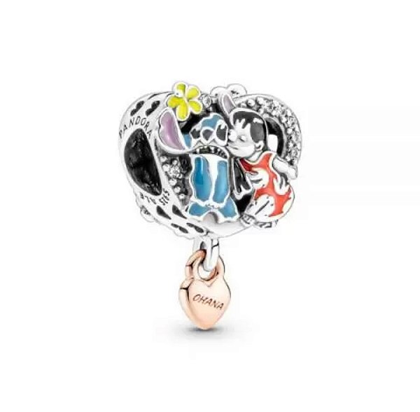 Berloque Lilo Stitch resina e prata 925 e rodio negro
