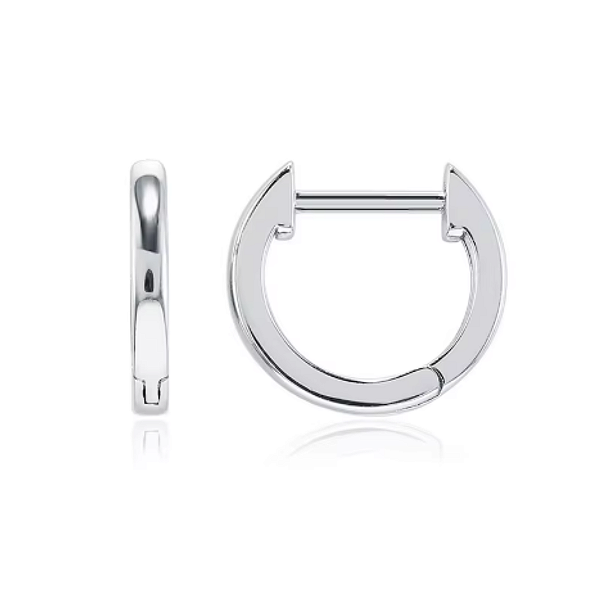 Brinco Argolinha Lisa 9MM Em Prata Legítima 925