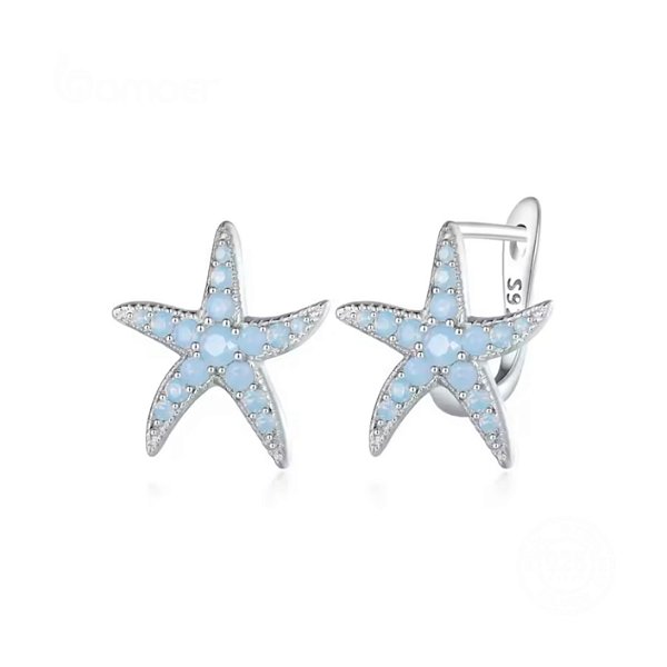 Brinco estrela do mar em prata 925 legitima eternal joias