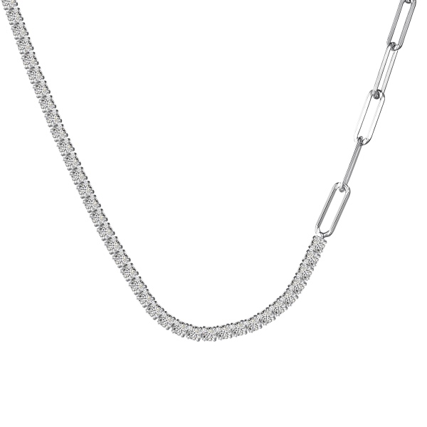 Colar minimalista riviera com elos em prata legítima 925