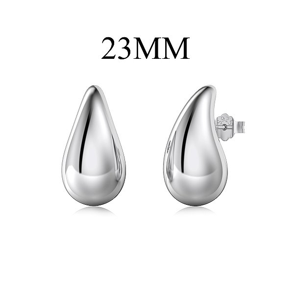 Brinco gota Hailey Bieber 23 MM em prata legítima 925