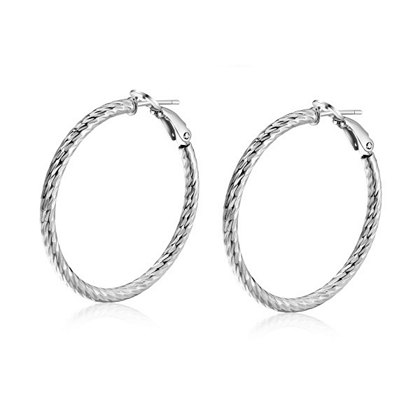 Brinco Argola Minimalista 30MM Em Prata 925 legitima